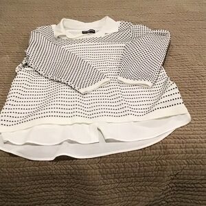 Karl Lagerfeld Black and White Polka Dot Tunic style Top